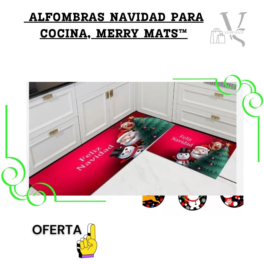 Set 2 Alfombras Navidad Para Cocina, Merry Mats™